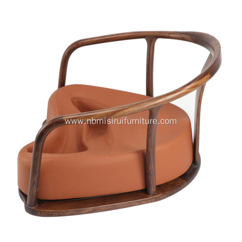 Yoga meditation seat cushion with wooden handrail